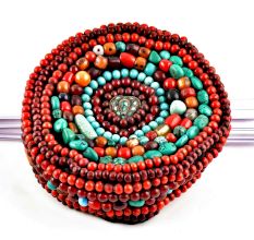 Tibetan Coral Beads Cap