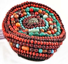 Tibetan Coral Beads Cap