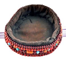 Tibetan Coral Beads Cap