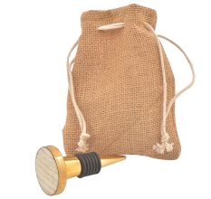 Cream Round Metal And Bone Wine Stopper