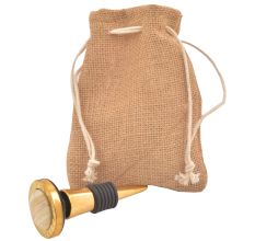Round Cream Metal And Bone Wine Stopper