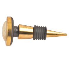 Round Cream Metal And Bone Wine Stopper
