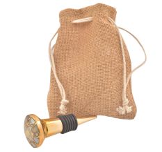 Gold Embroidered Metal Wine Stopper