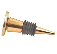 White Wheel Glass and Metal Wine Stopper