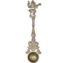 Brass Ganesha Figurine Havan Spoon