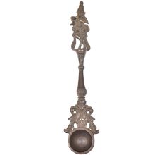 Vintage Brass Krishna Figurine Havan Spoon