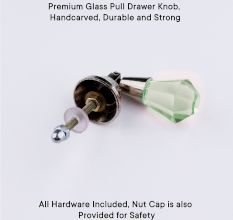 Mint Octagon Glass Pull Teardrop Cabinet Knob