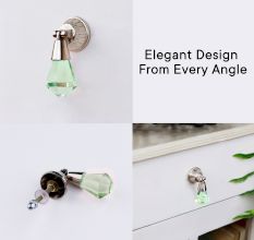 Mint Octagon Glass Pull Teardrop Cabinet Knob