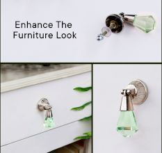 Mint Octagon Glass Pull Teardrop Cabinet Knob