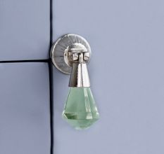 Mint Octagon Glass Pull Teardrop Cabinet Knob