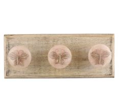 Silver Butterfly Resin Wooden Hooks