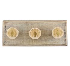 Golden Peacock Octagon Resin Wooden Hooks