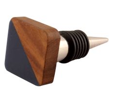 Square Wooden And Resin Wine Stopper