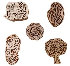 Set of 5 Piece New Mix Wooden Printing Blocks