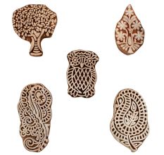 Set of 5 Piece New Mix Wooden Printing Blocks