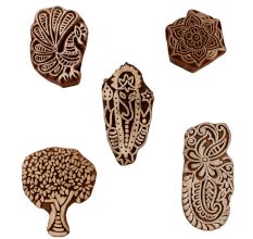 Set of 5 Piece New Mix Wooden Printing Blocks