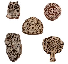 Set of 5 Piece New Mix Wooden Printing Blocks