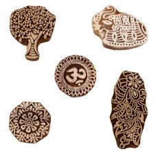 Set of 5 Piece New Mix Wooden Printing Blocks