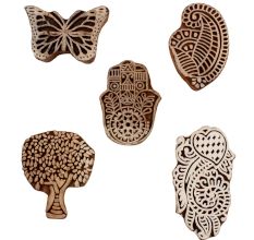 Set of 5 Piece New Mix Wooden Printing Blocks