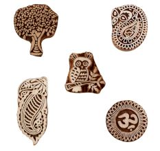 Set of 5 Piece New Mix Wooden Printing Blocks