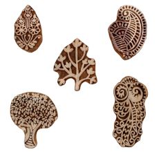 Set of 5 Piece New Mix Wooden Printing Blocks