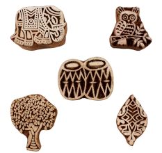 Set of 5 Piece New Mix Wooden Printing Blocks