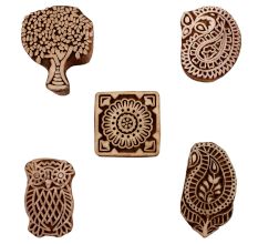 Set of 5 Piece New Mix Wooden Printing Blocks