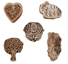 Set of 5 Piece New Mix Wooden Printing Blocks