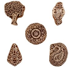 Set of 5 Piece New Mix Wooden Printing Blocks