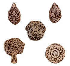 Set of 5 Piece New Mix Wooden Printing Blocks
