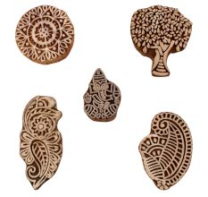 Set of 5 Piece New Mix Wooden Printing Blocks