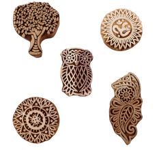 Set of 5 Piece New Mix Wooden Printing Blocks