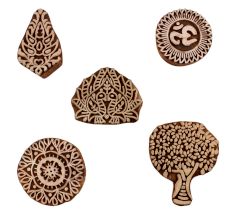 Set of 5 Piece New Mix Wooden Printing Blocks