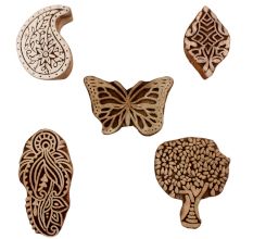 Set of 5 Piece New Mix Wooden Printing Blocks