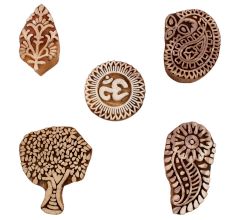Set of 5 Piece New Mix Wooden Printing Blocks