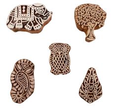 Set of 5 Piece New Mix Wooden Printing Blocks