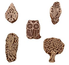 Set of 5 Piece New Mix Wooden Printing Blocks