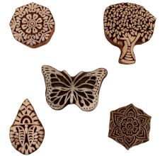 Set of 5 Piece New Mix Wooden Printing Blocks
