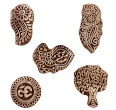 Set of 5 Piece New Mix Wooden Printing Blocks