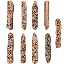 Set of 9 Piece New Mix Wooden Printing Blocks