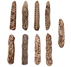 Set of 9 Piece New Mix Wooden Printing Blocks