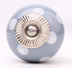 Grey Dotted Ceramic Cabinet Knobs Online
