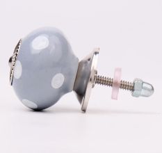 Grey Dotted Ceramic Cabinet Knobs Online