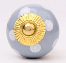 Grey Dotted Ceramic Cabinet Knobs Online