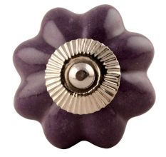 Dark Purple Crackle Ceramic Melon Knobs