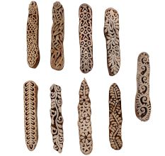 Set of 9 Piece New Mix Wooden Printing Blocks