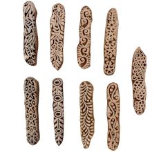 Set of 9 Piece New Mix Wooden Printing Blocks