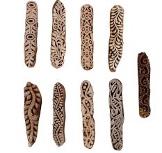 Set of 9 Piece New Mix Wooden Printing Blocks