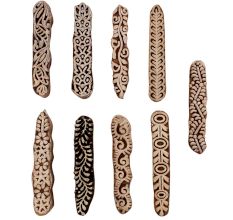 Set of 9 Piece New Mix Wooden Printing Blocks