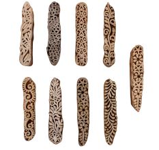 Set of 9 Piece New Mix Wooden Printing Blocks